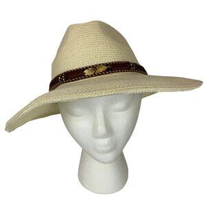 Royal Road Womens Straw Sun Hat with Decorative Band One Size Lightweight Travel